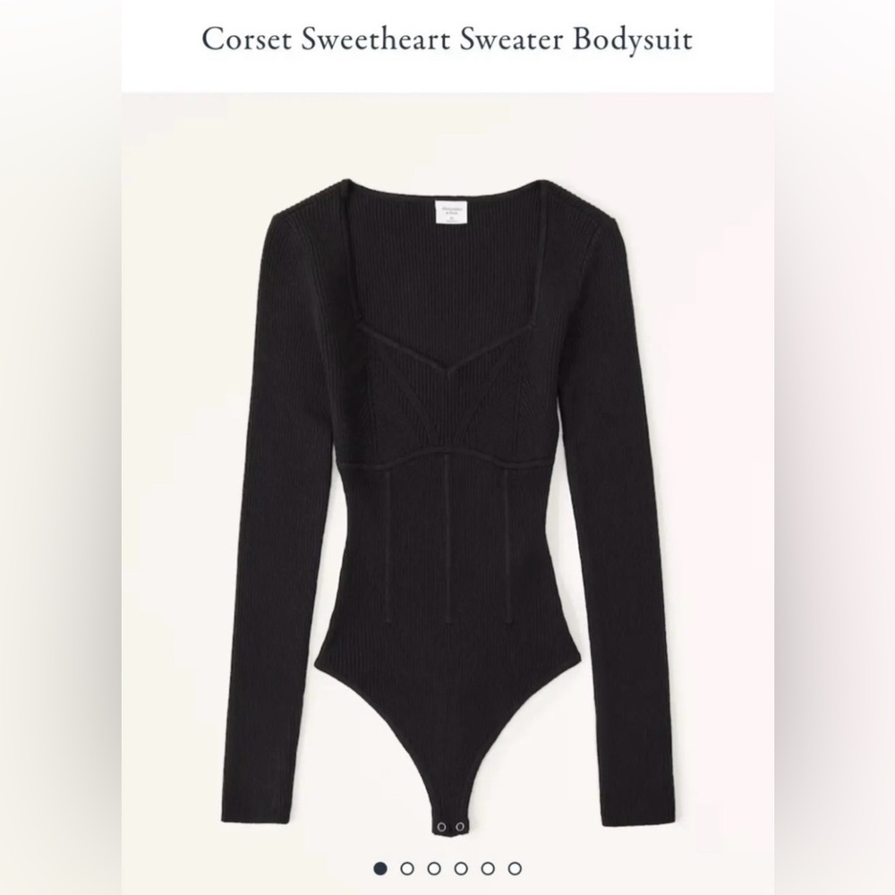 Abercrombie & Fitch Black Long Sleeve Bodysuit
